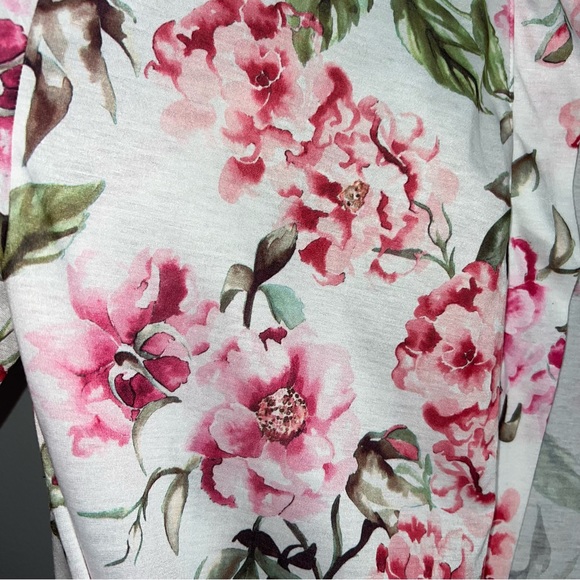 &Show me your mumu open front long cardigan flowers rose peonies floral pink o/s - Picture 4 of 7